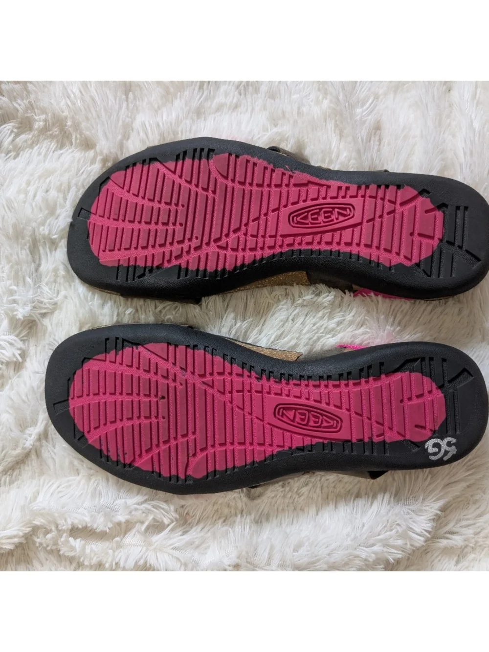 Keen Gray And Pink Leather Strappy Slingback Sandals Size 9.5